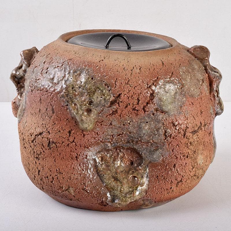 北大路魯山人作　信楽焼　水指　共箱　D　R9032B