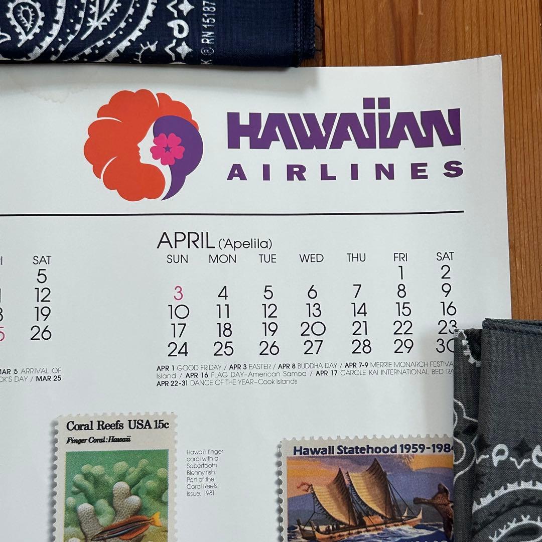94年旧ロゴHAWAIIAN AIRハワイアン航空オリジナルカレンダーポスター2