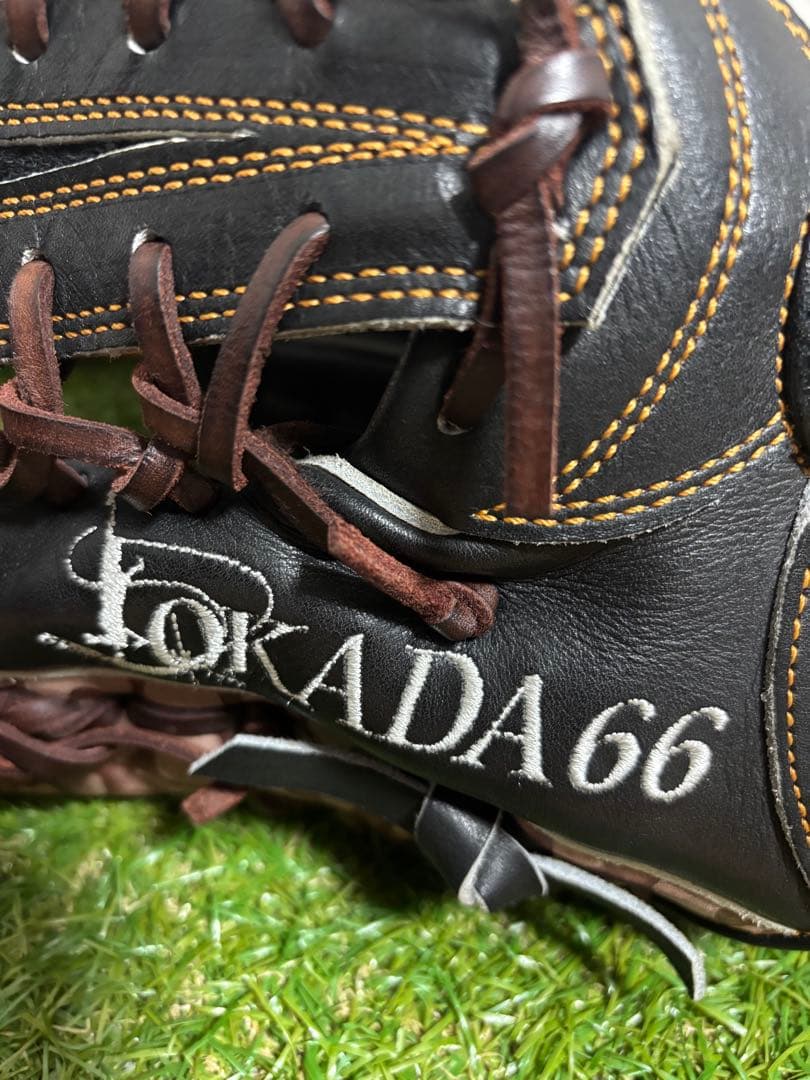 プロ支給品　実使用　岡田幸文　千葉ロッテ　ゼット　プロステイタス　外野手　日本製