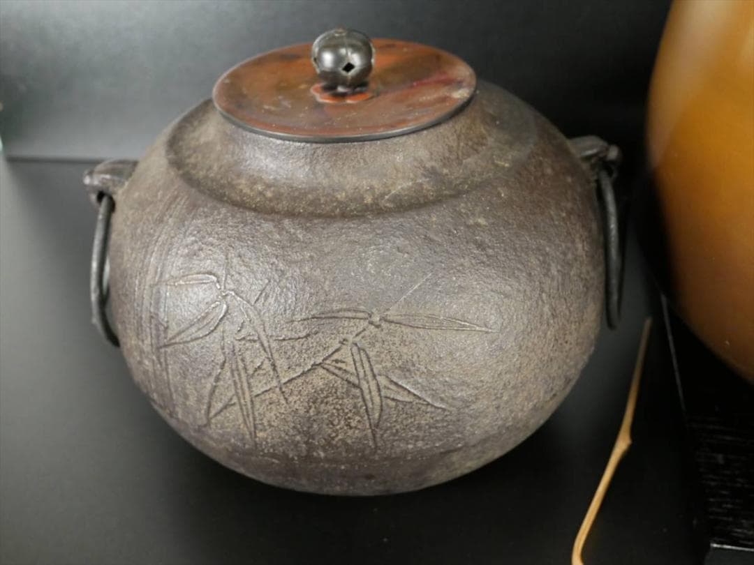 限定値下　面取風炉＆釜セット　桐箱入り　とても重い　3055