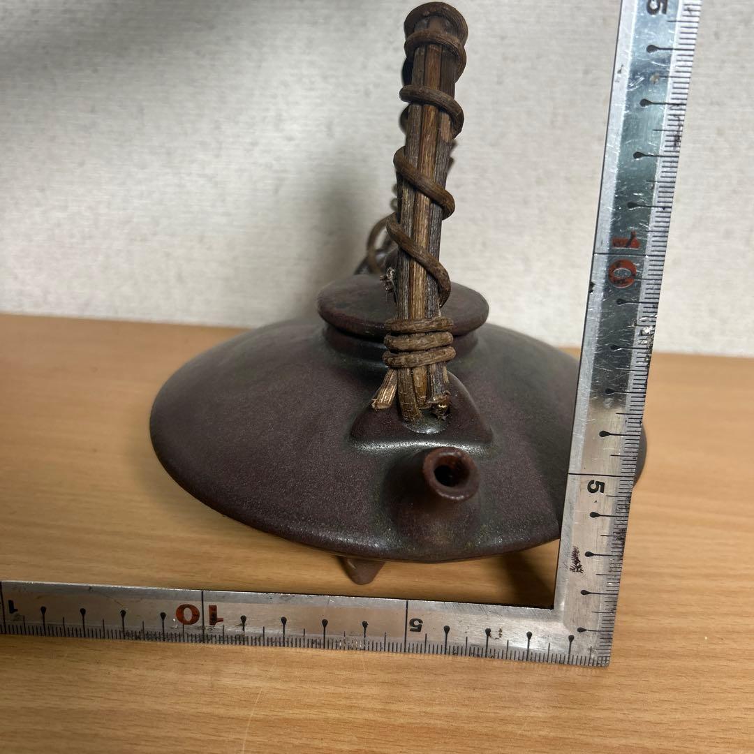 自宅保管品　黒薩摩の銚子　急須　 銘　柿