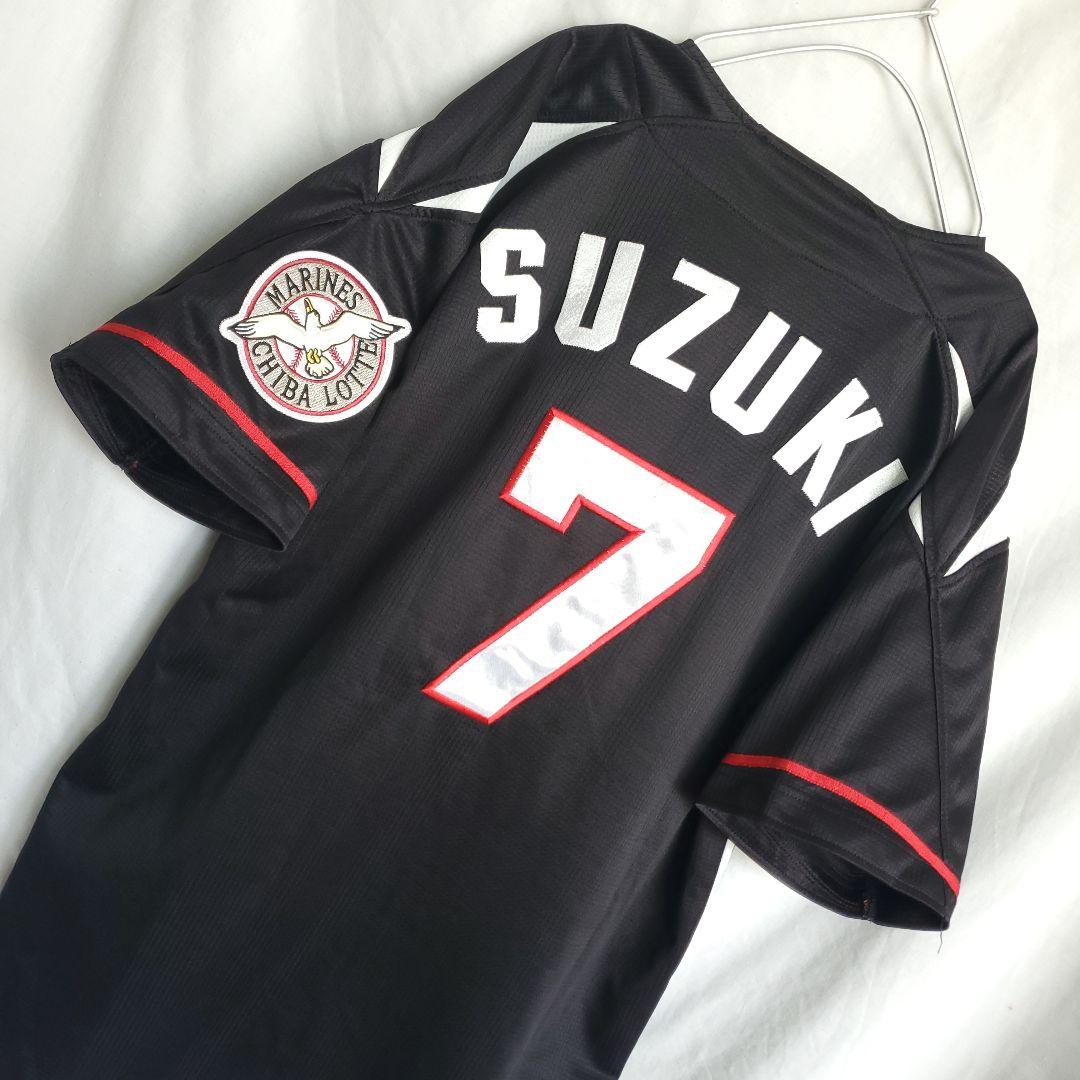希少 DESCENTE 千葉ロッテマリーンズユ 鈴木大地 レプリカニフォーム黒