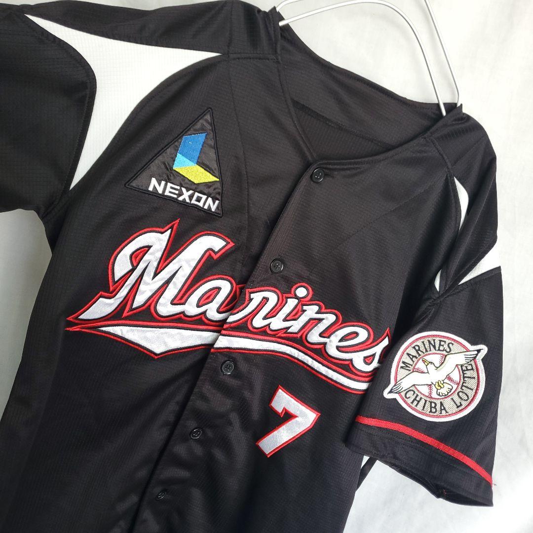 希少 DESCENTE 千葉ロッテマリーンズユ 鈴木大地 レプリカニフォーム黒