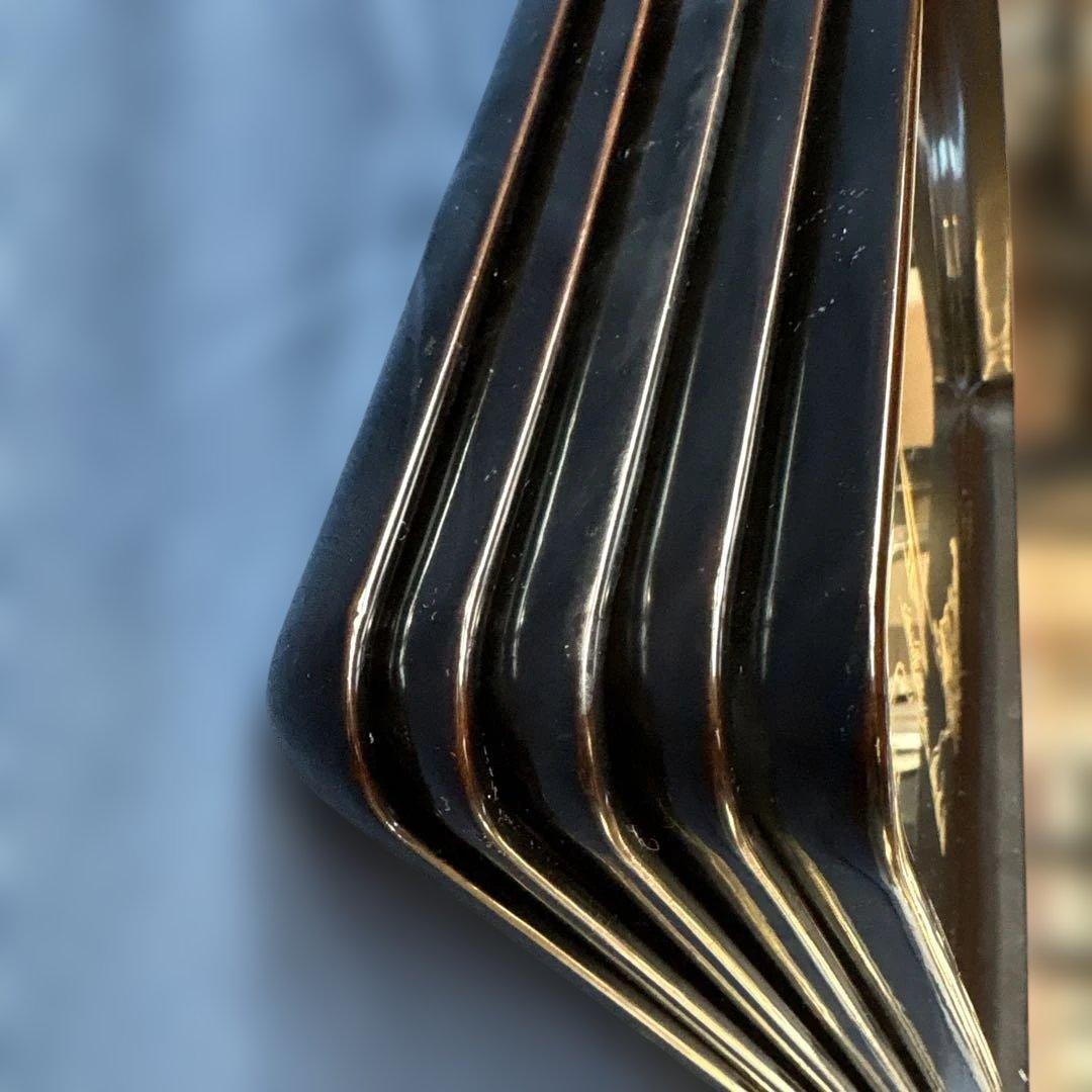 輪島塗　漆器 膳 5枚セット 黒と金の風景　蒔絵　沈金