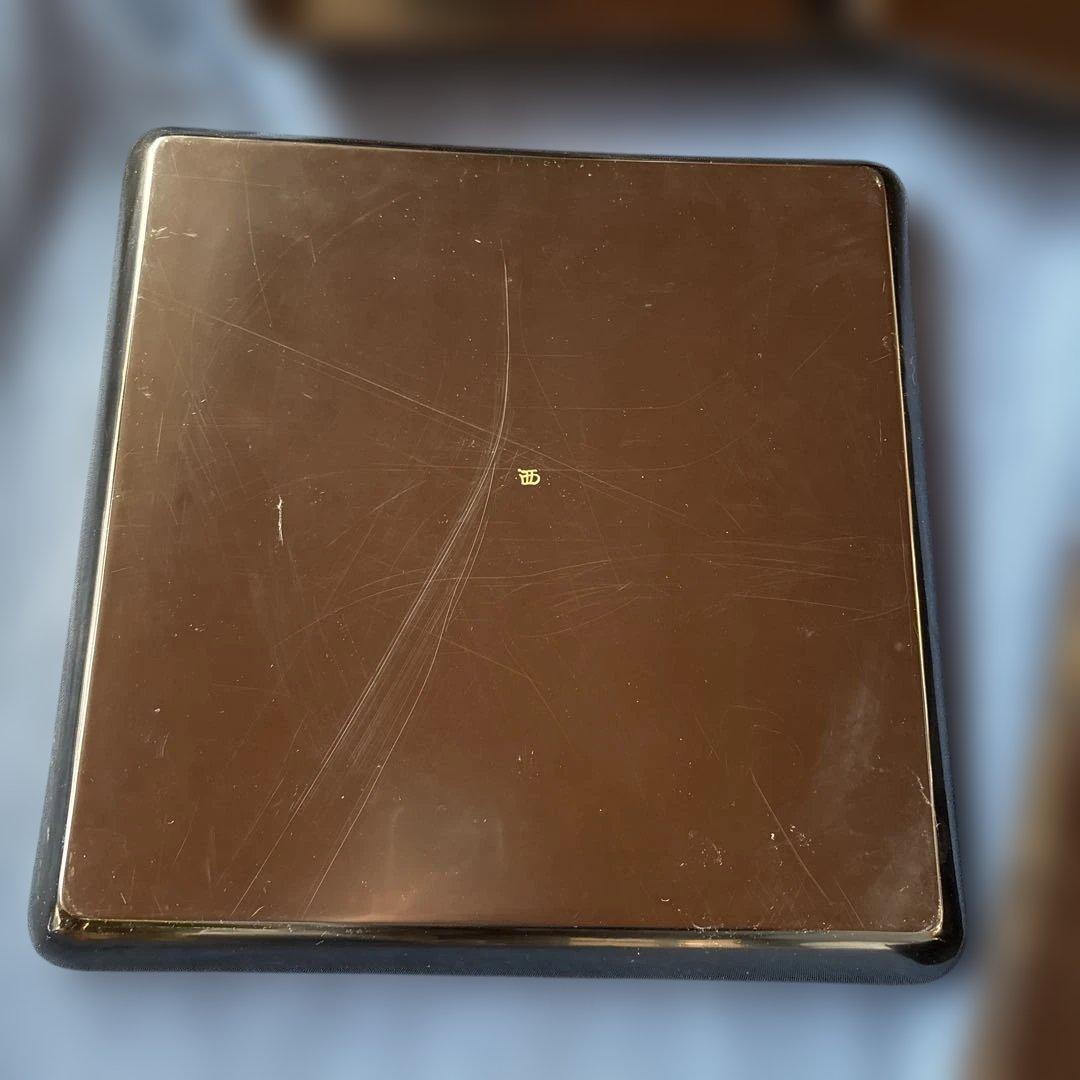 輪島塗　漆器 膳 5枚セット 黒と金の風景　蒔絵　沈金