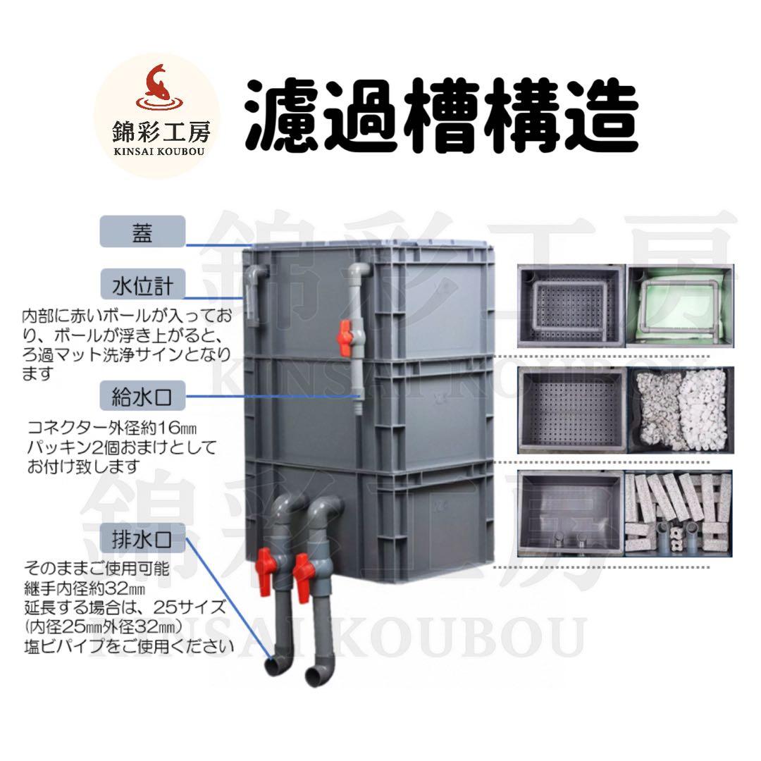 45w水中ポンプ付き大型水槽用万能フィルター オーバーフロー外部式飼育濾過器装置