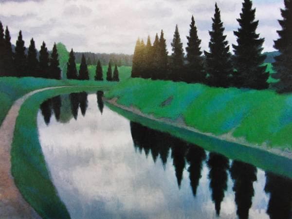 東山魁夷、運河、額装画版集より、版上サイン、限定、新品額装