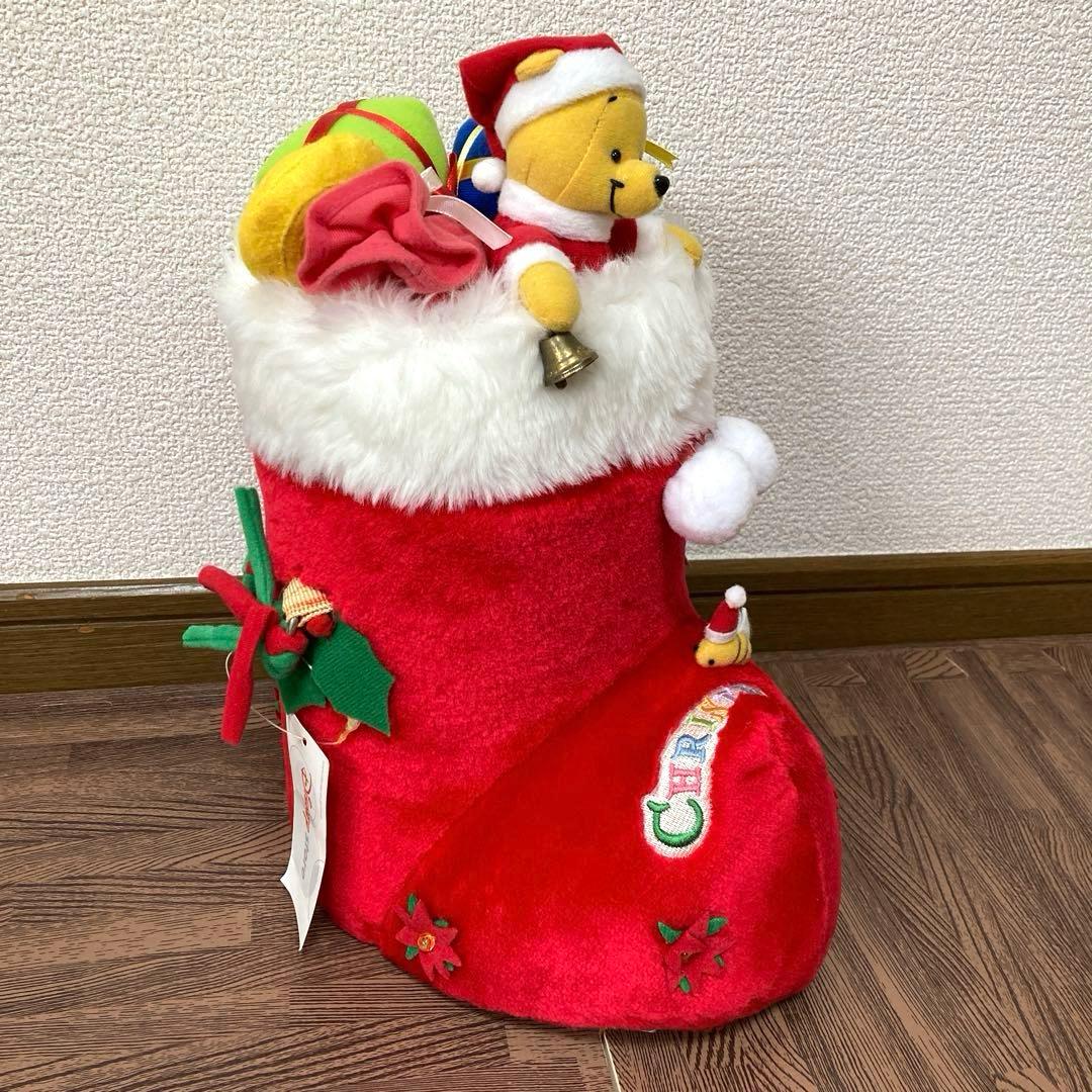 ディズニーストア　くまのプーさん　クリスマス　マスコット　ぬいぐるみ　平成レトロ
