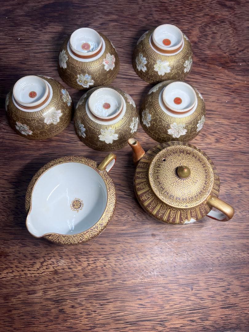 明治九谷焼茶器セット（急須・湯冷湯呑み5個）