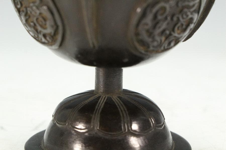 古銅 団龍紋 香炉 古裂仕服 古美術(K-LC952)