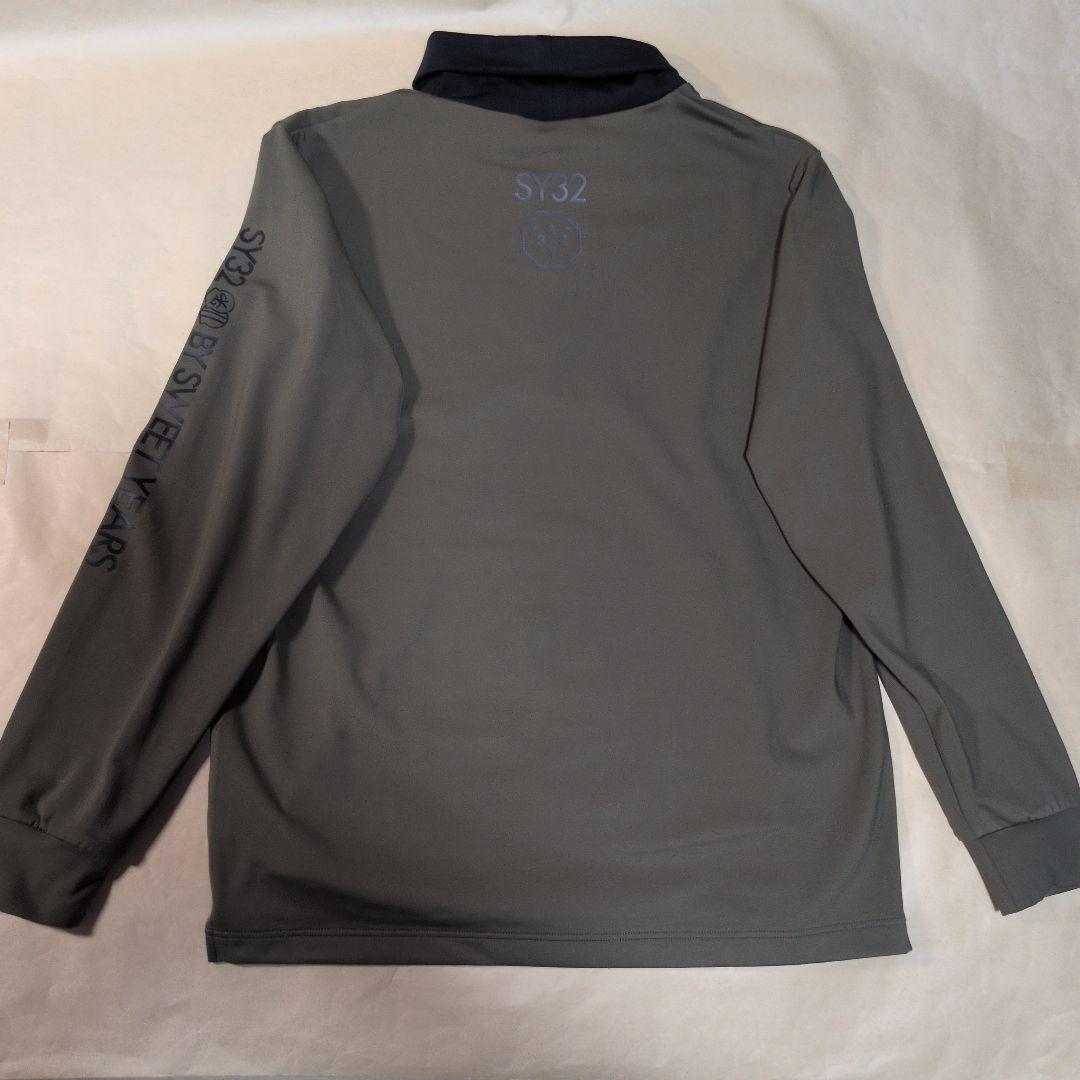 SY32:メンズ:Lサイズ:ハイネックシャツ:オリーブ色