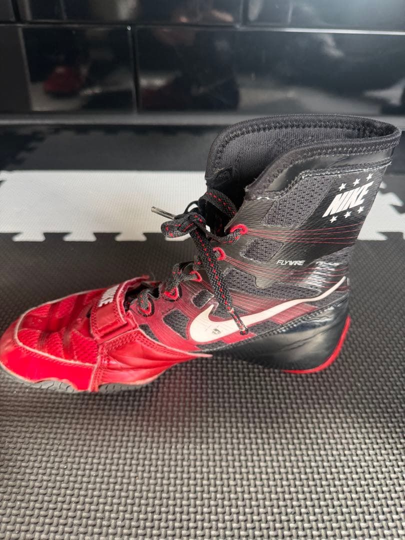 NIKE ボクシングシューズ 24.5cm ハイパーKO 【赤黒】