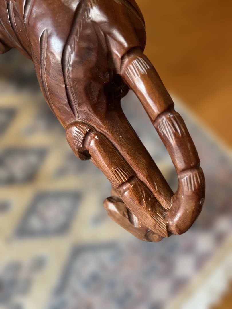 木彫り虎 置物 大型 手彫り 彫刻 オブジェ 縁起物