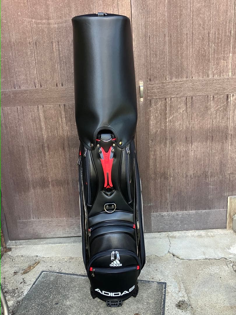 アディダス adidas スリーバー ゴルフバッグ ブラック/レッド/ホワイト