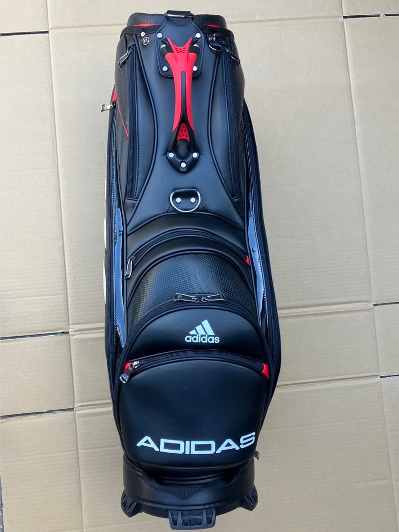 アディダス adidas スリーバー ゴルフバッグ ブラック/レッド/ホワイト