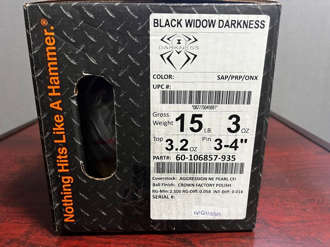 T*T様 BLACK WIDOW DARKNESS 15LB ボウリングボール