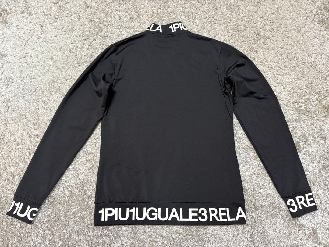1PIU1UGUALE3⚫︎長袖モックシャツM/46ブラック