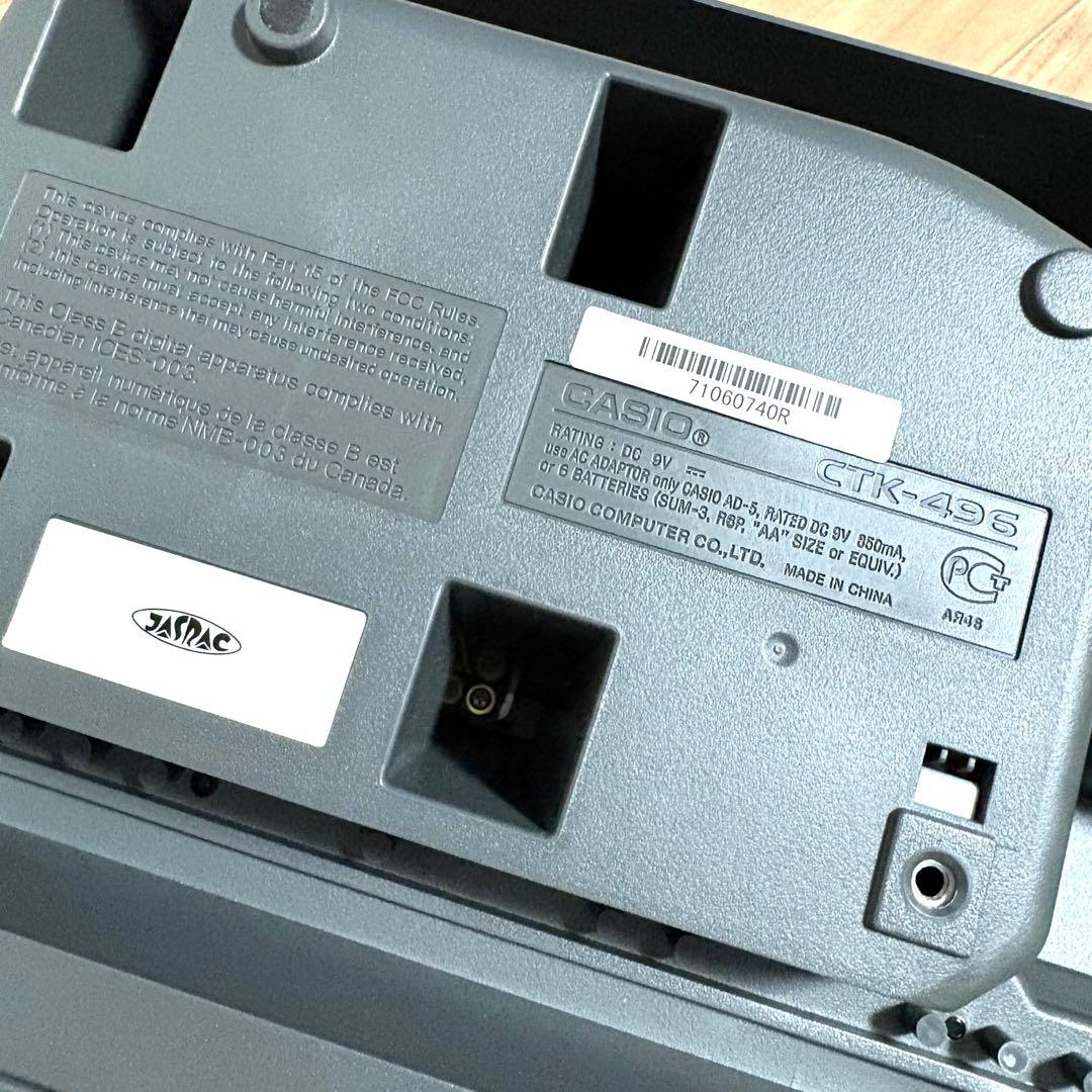 良品【CASIO CTK-496】電子キーボード　電子ピアノ　61鍵　動作確認済