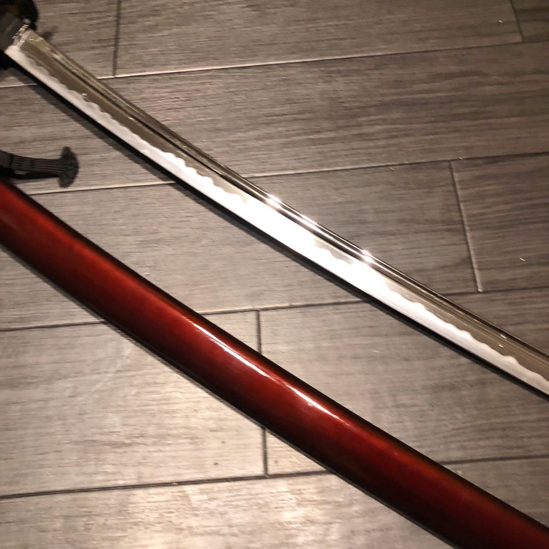 高級居合刀　高級模造刀　樋入刀身　朱拵え　合金刀身