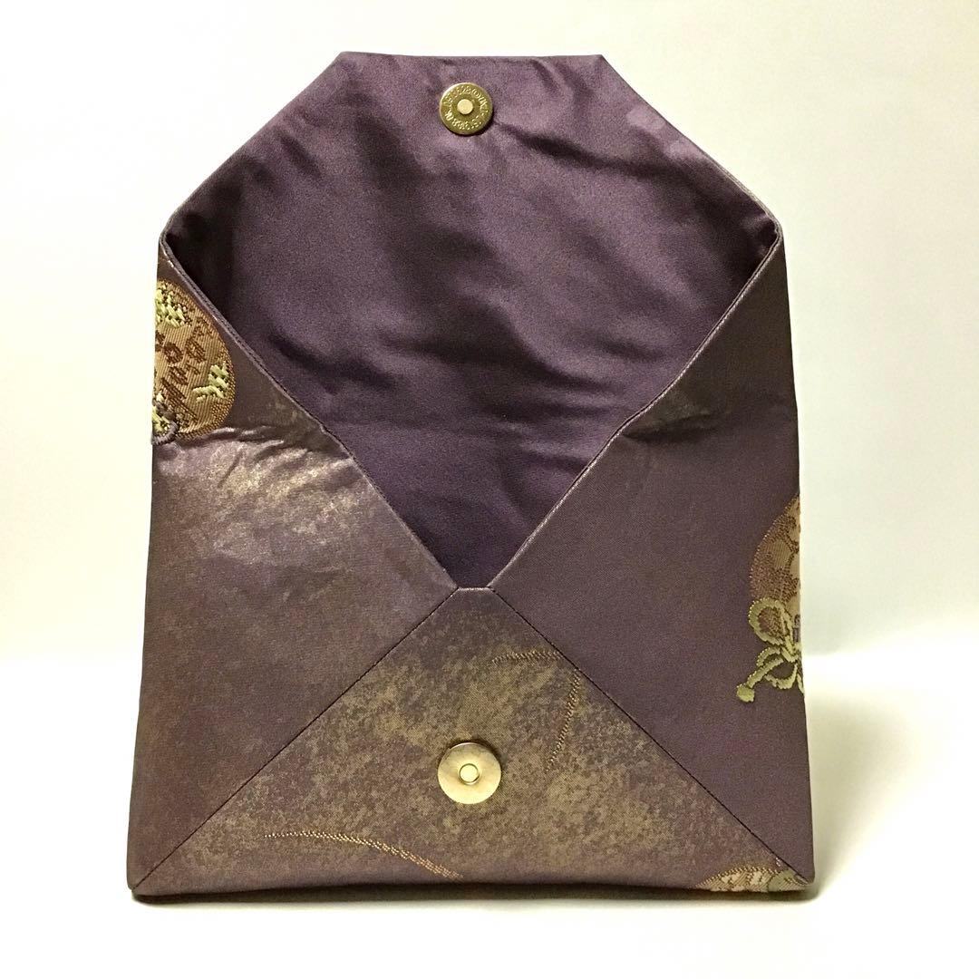 袋帯 結婚式バッグ 数寄屋袋　茶道 初釜 仕覆 未使用正絹袋帯 リメイク348