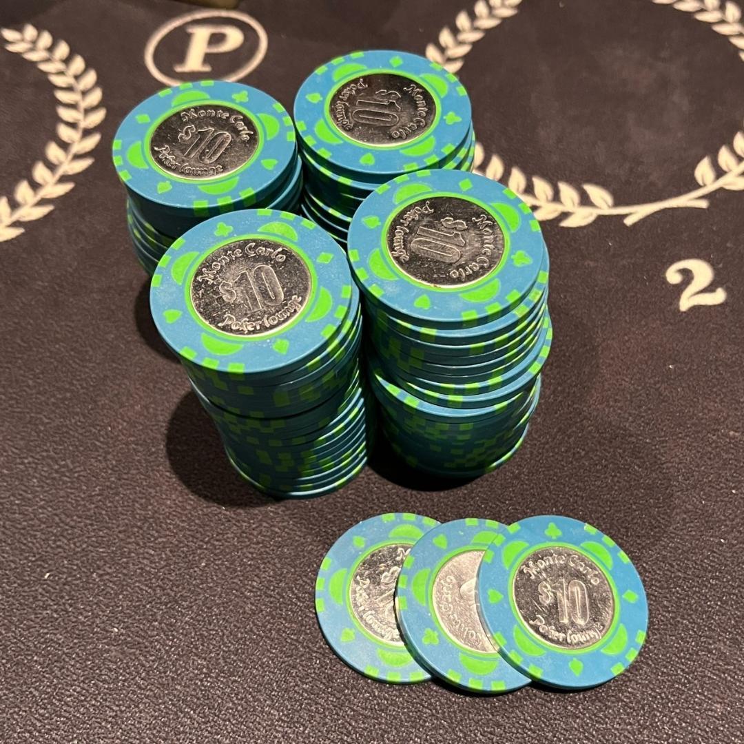 25 カジノチップ 83枚 10$ ポーカーチップ  H26年