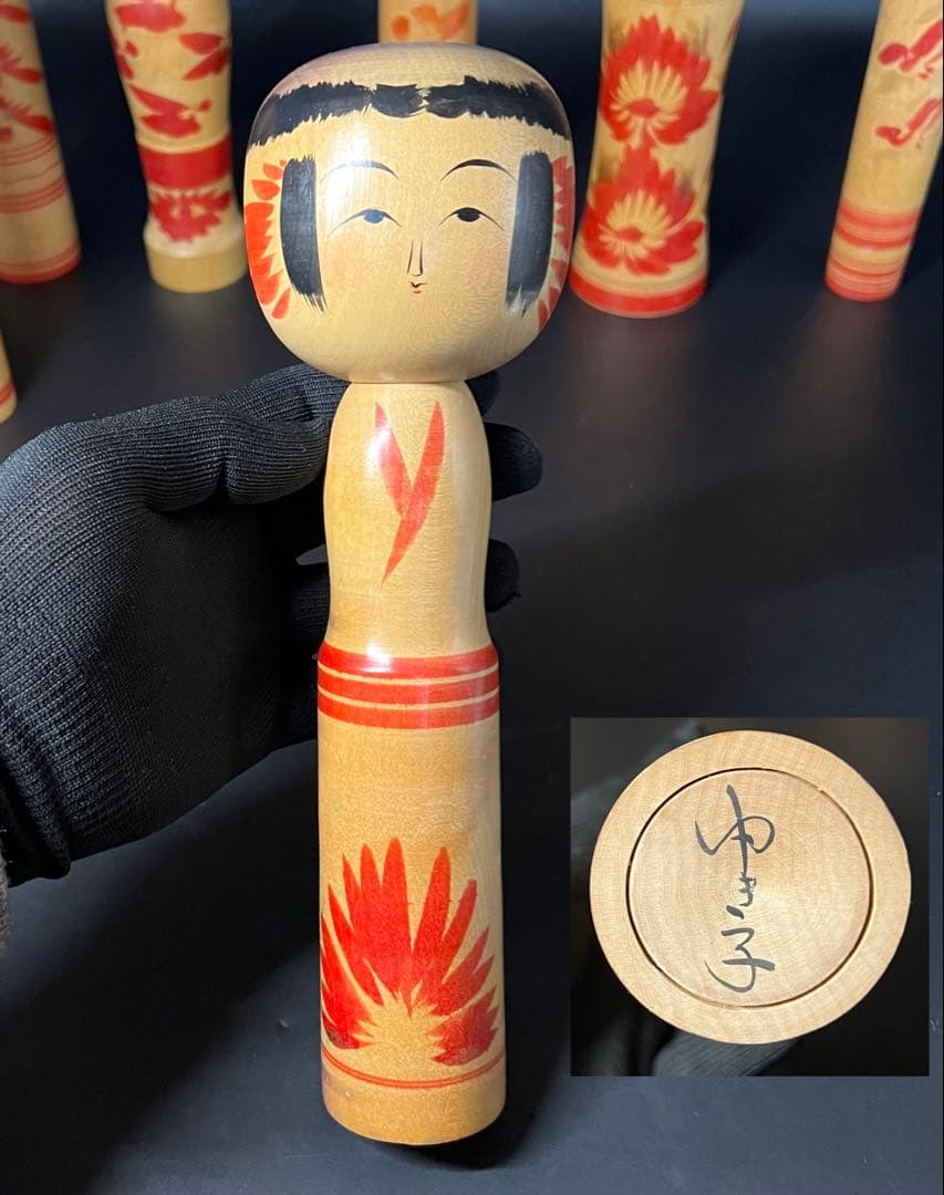 伝統こけし10本セット 会田栄治 岡崎昭一 遊佐福寿 井上ゆき子 我妻与四松ほか