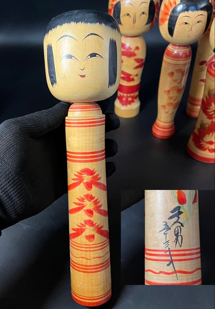 伝統こけし10本セット 会田栄治 岡崎昭一 遊佐福寿 井上ゆき子 我妻与四松ほか