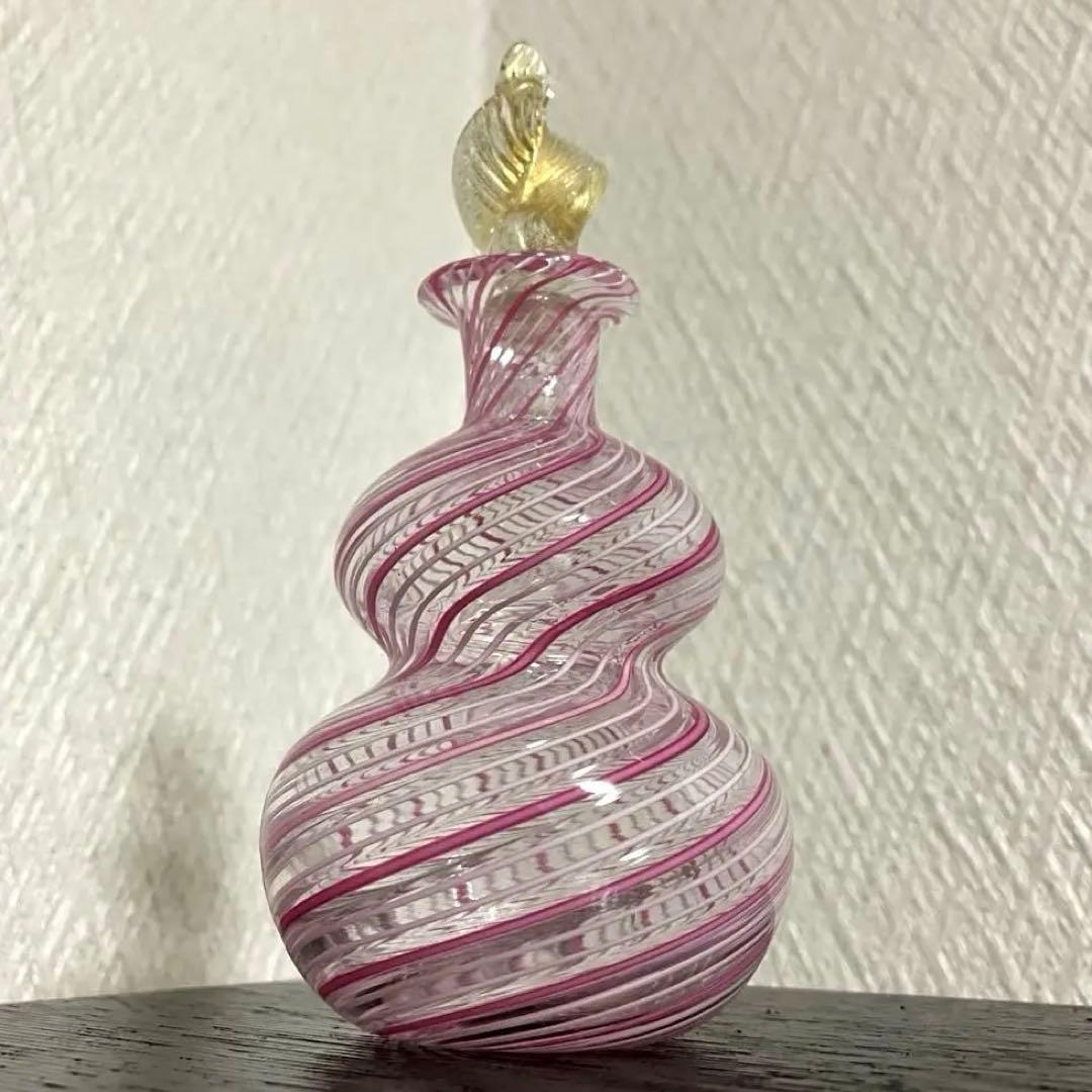 ベネチアンガラス　香水瓶　アンティーク　置物　イタリア製　手作り　ガラス細工