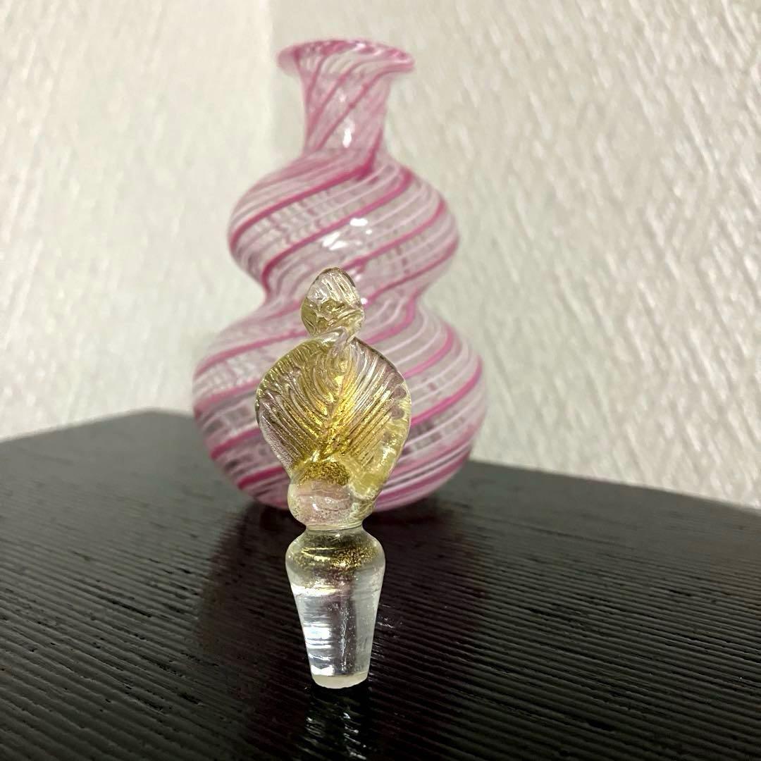 ベネチアンガラス　香水瓶　アンティーク　置物　イタリア製　手作り　ガラス細工