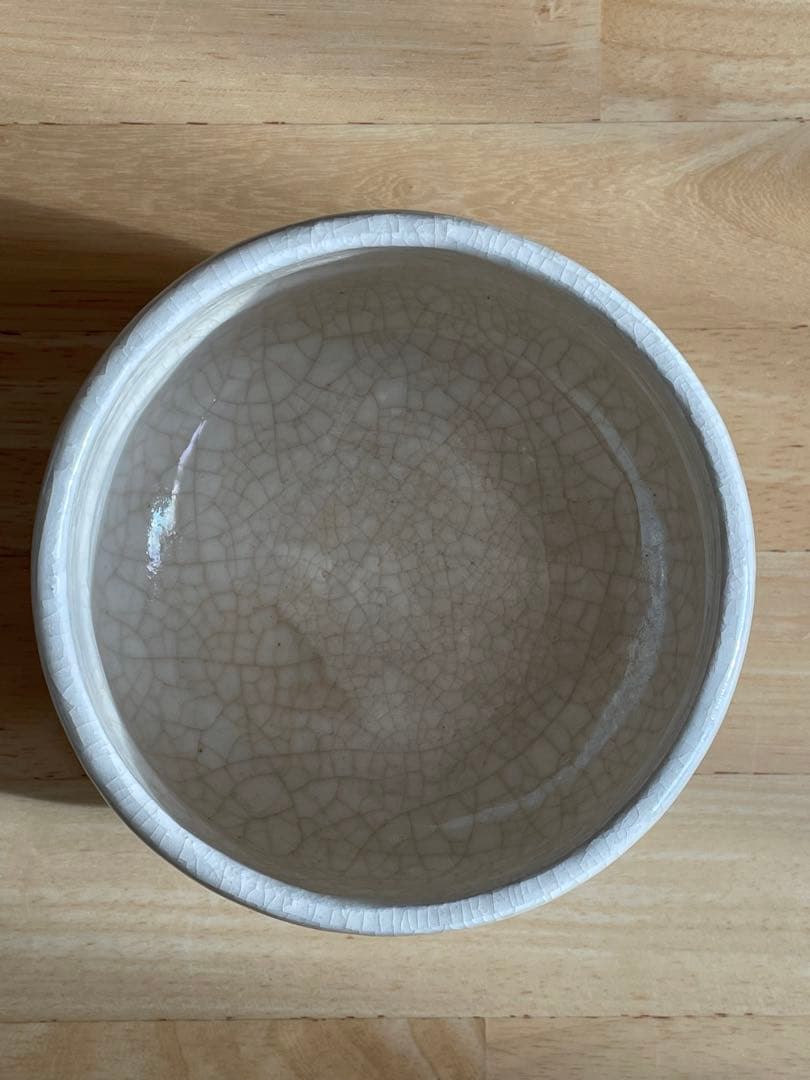 茶道具　抹茶碗　吉村楽入造 白楽　 山水紋　茶碗