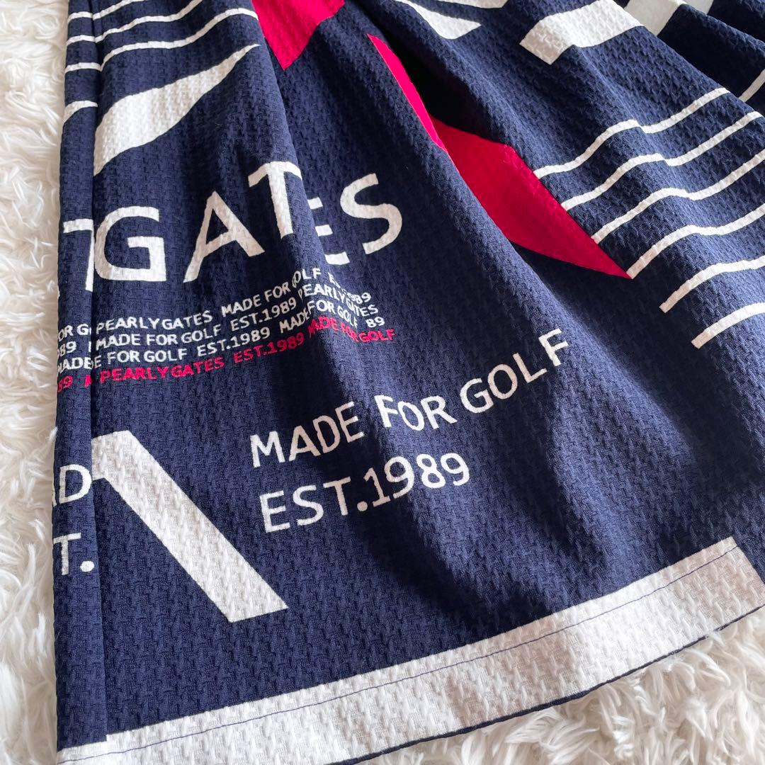 未使用　パーリーゲイツ　ビッグロゴ　ストレッチフレアスカート　ネイビー　0 春夏