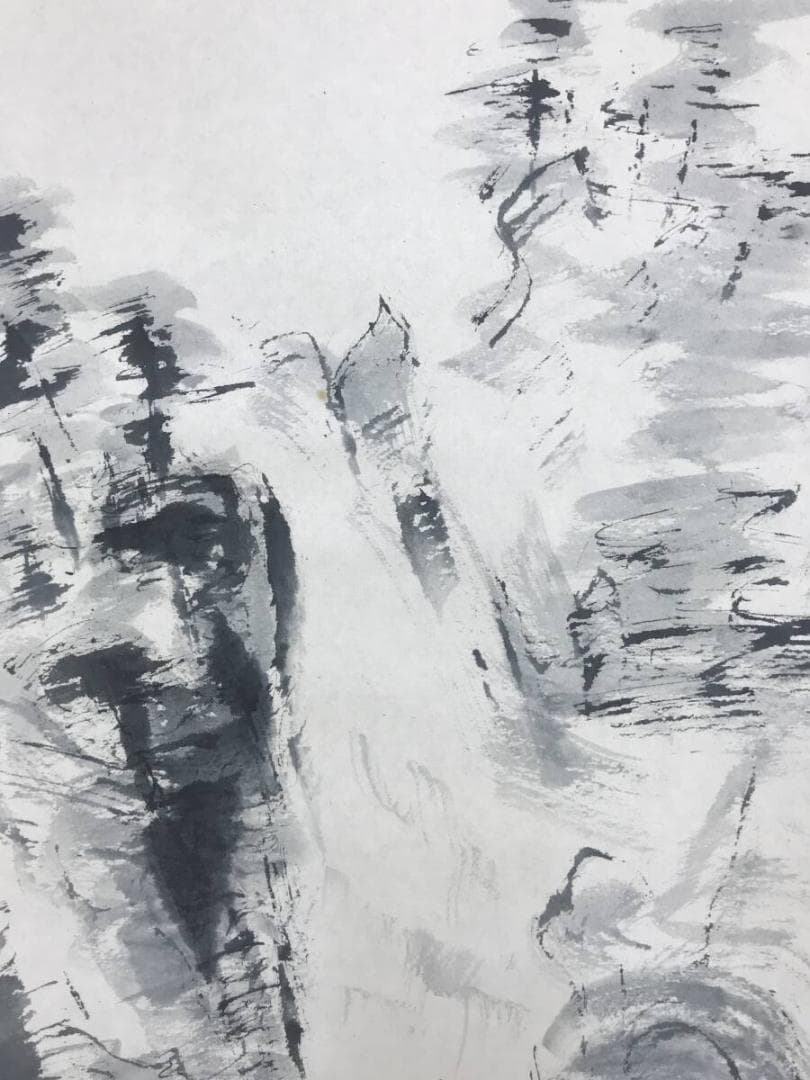 作者不詳/不動明王図/滝に不動図/仏画/滝に人物図/掛軸☆宝船☆AH-776