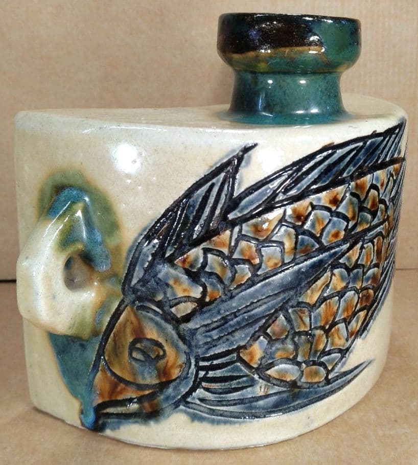 最高のアガリ【本物保証】金城次郎 壷屋焼 抱瓶 共箱 栞 人間国宝 壺屋やちむん