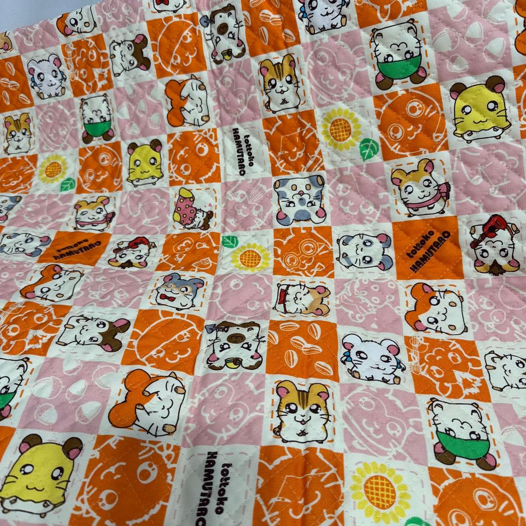 希少　レトロ　とっとこハム太郎　大きなキルト生地　約100×123cm