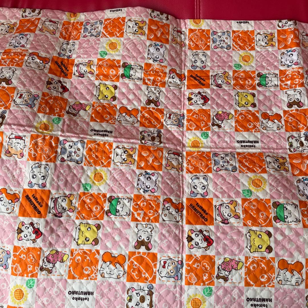 希少　レトロ　とっとこハム太郎　大きなキルト生地　約100×123cm