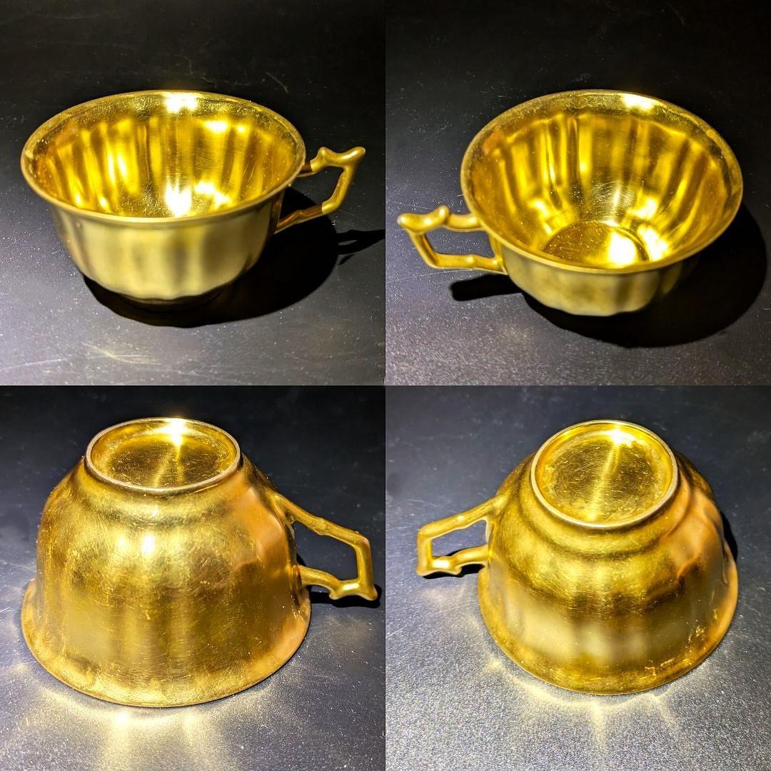 深淵なる金彩★4個セット★healey デミタスカップソーサー ゴールド