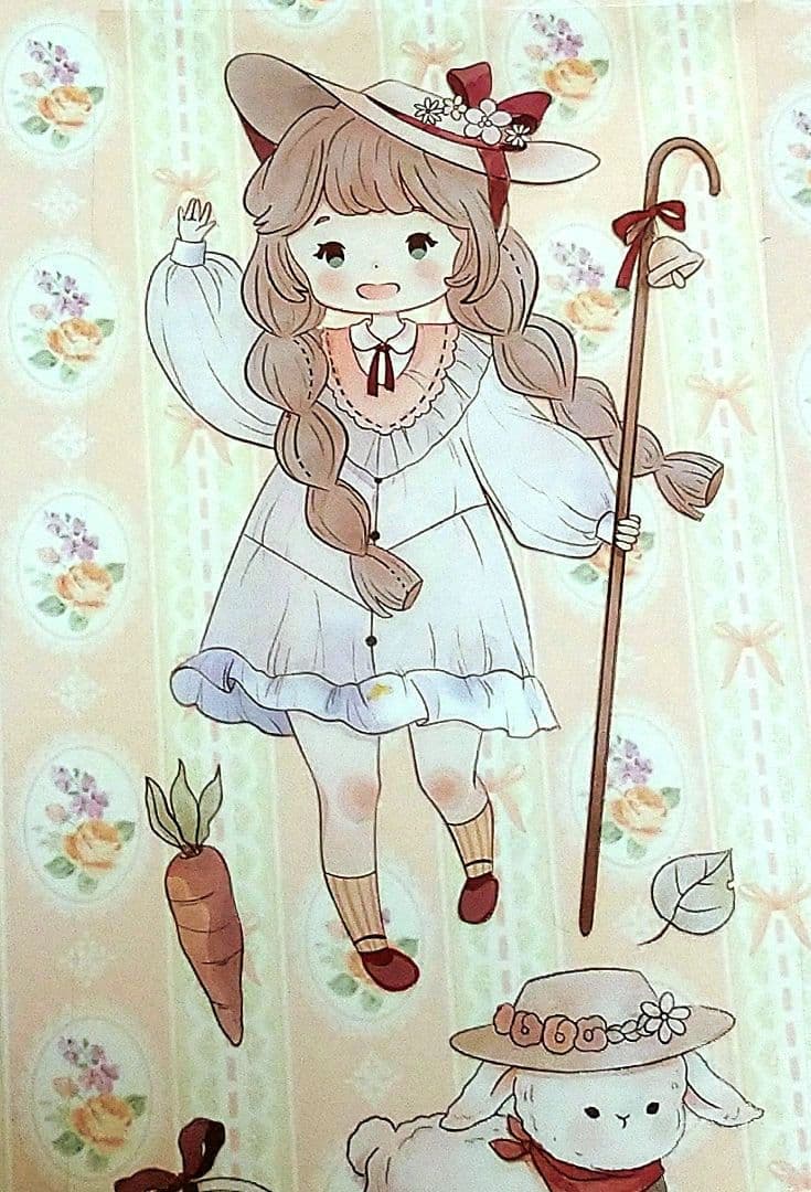 J1029＃小园与小羊(PET)鹿屿切り売り海外人物マステ女の子