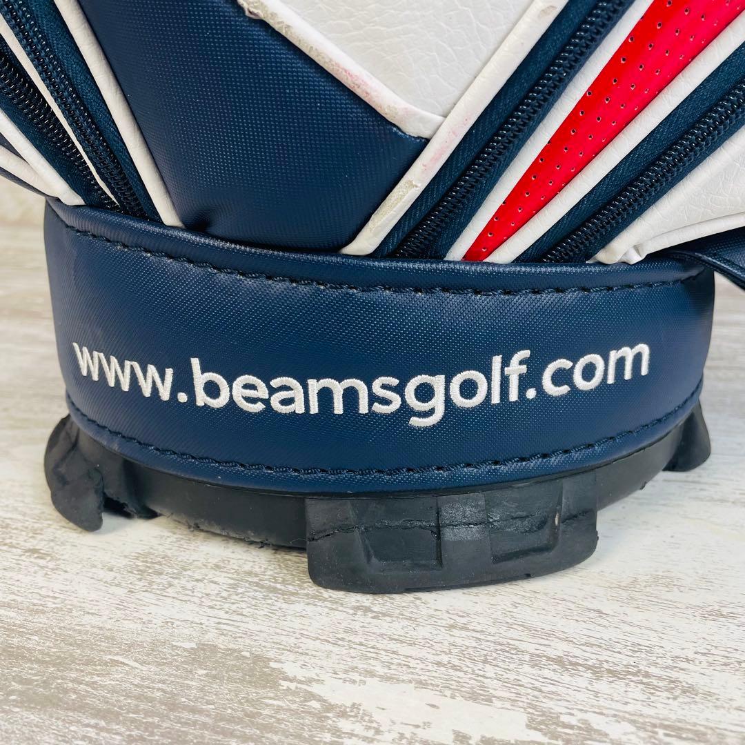 BEAMS GOLF ビームスゴルフ　ツアータイプキャディバッグ　トリコロール柄
