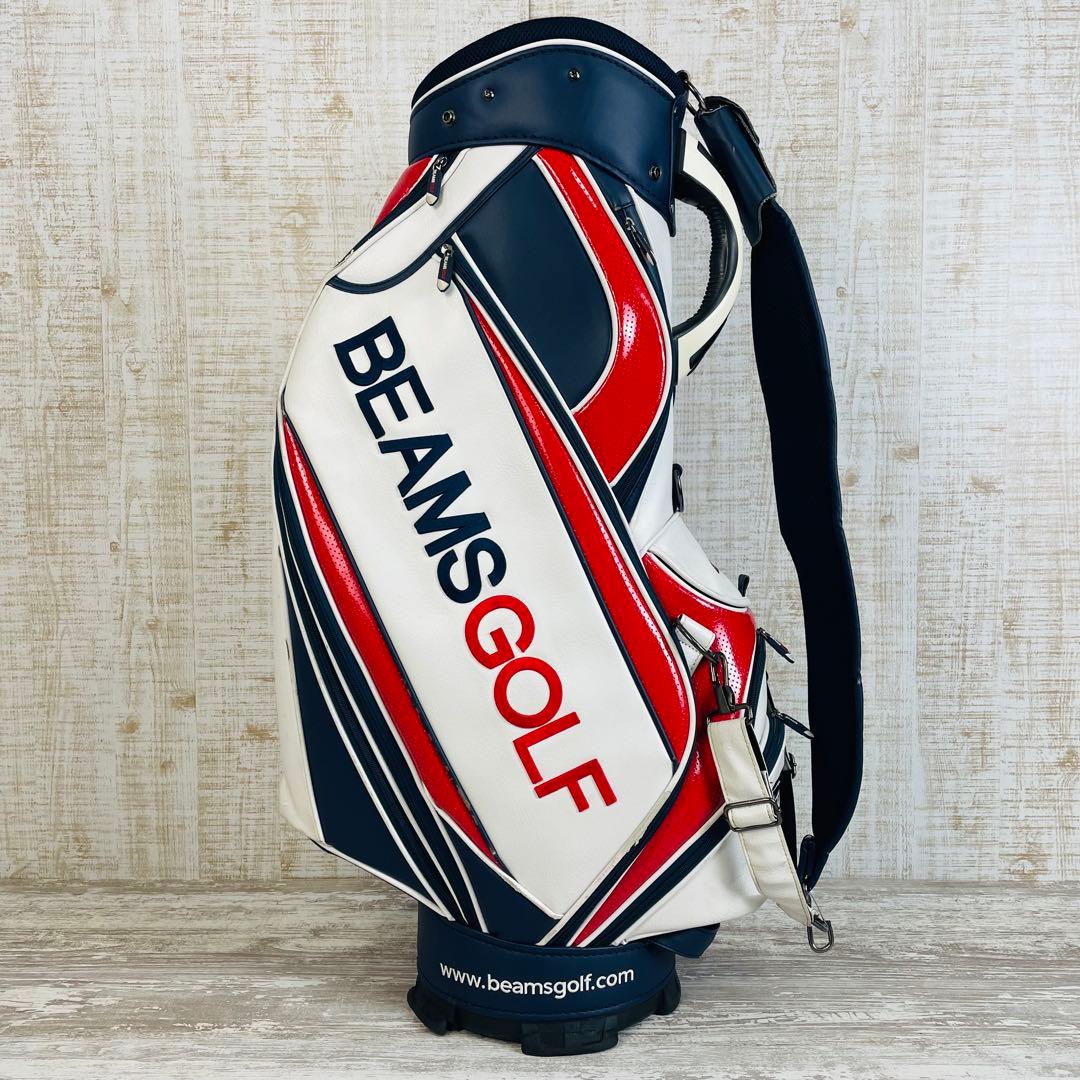 BEAMS GOLF ビームスゴルフ　ツアータイプキャディバッグ　トリコロール柄