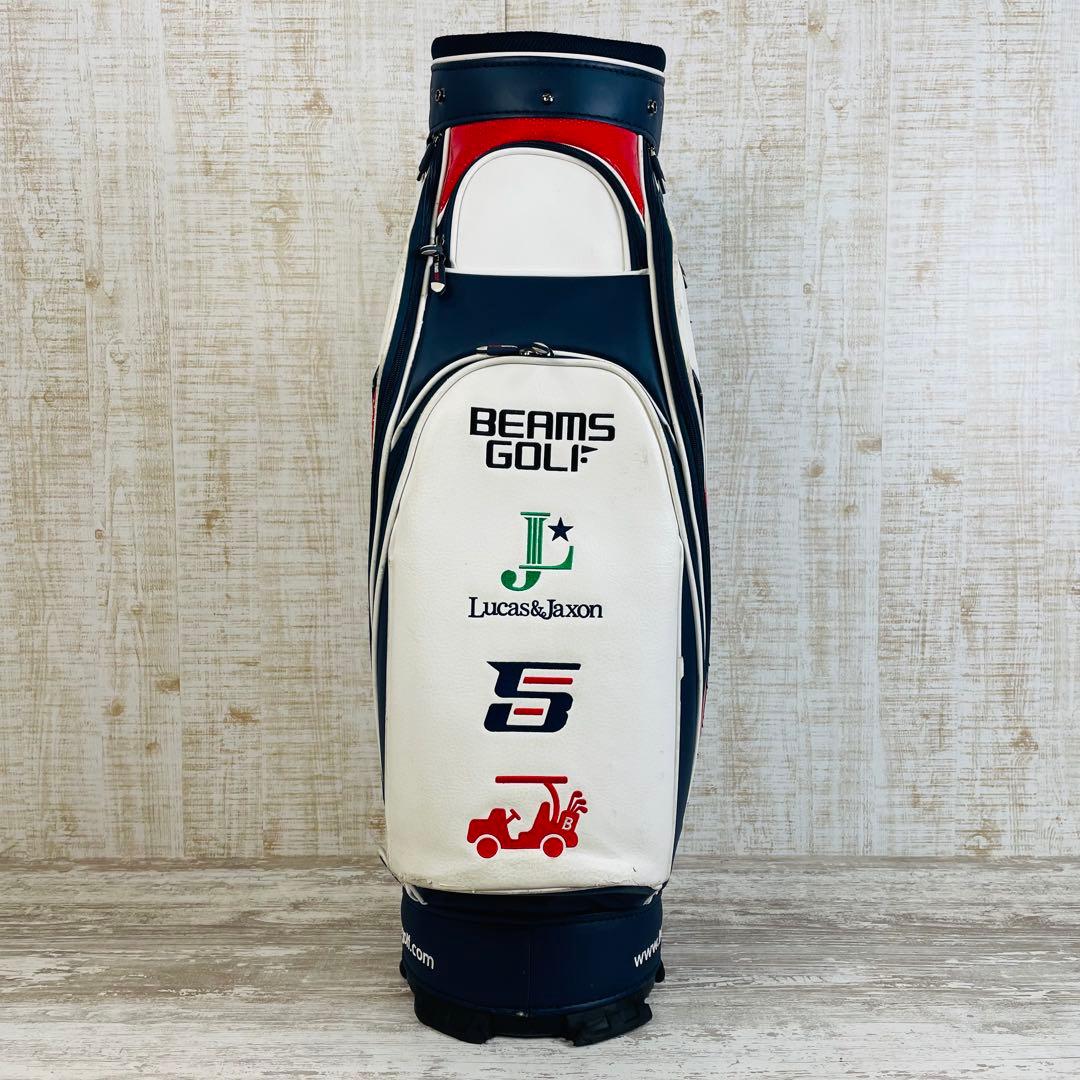 BEAMS GOLF ビームスゴルフ　ツアータイプキャディバッグ　トリコロール柄