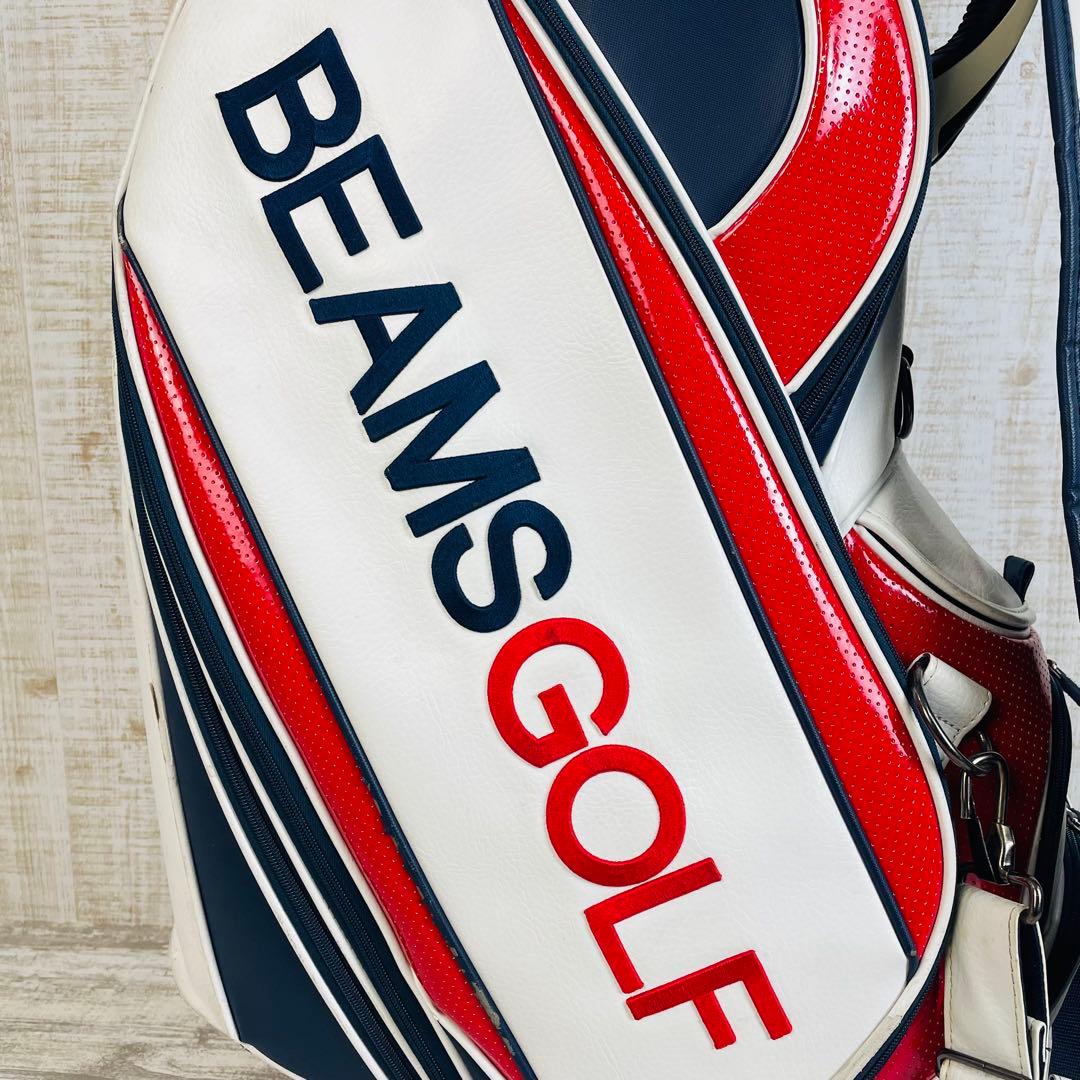 BEAMS GOLF ビームスゴルフ　ツアータイプキャディバッグ　トリコロール柄