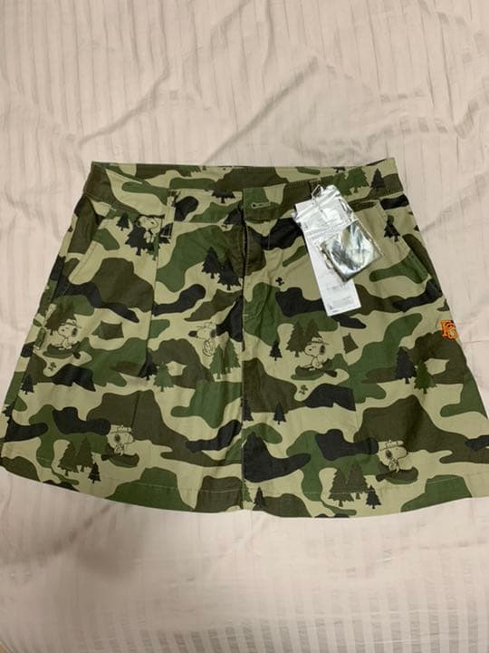 パーリーゲイツ　スカート　スヌーピー　カモフラ