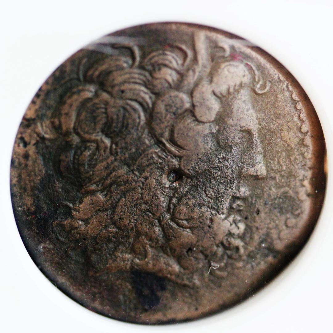 アメン・ゼウス神　プトレマイオス朝エジプト　プトレマイオス4世　 青銅貨