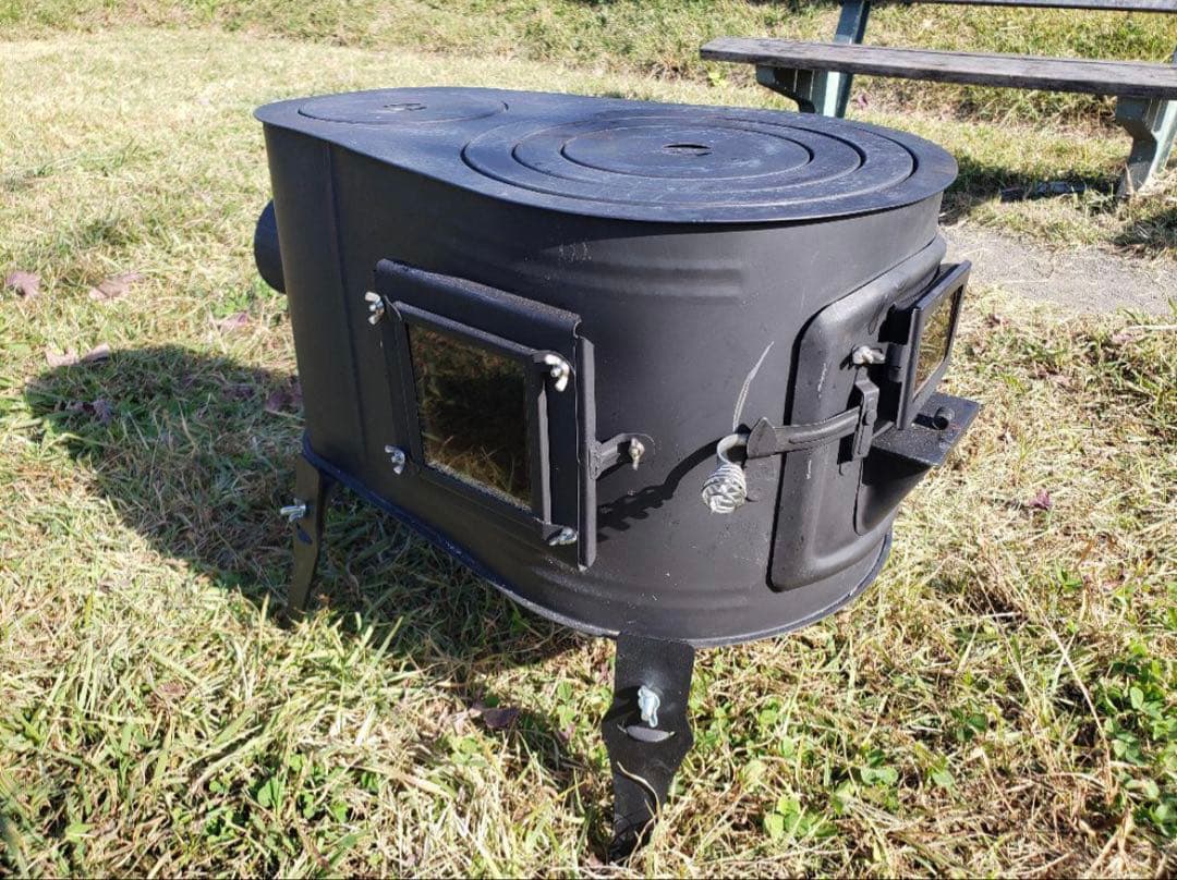 タマゴ型3面窓付薪ストーブ FIRE SIDE 小3号サイズ 新保製作所