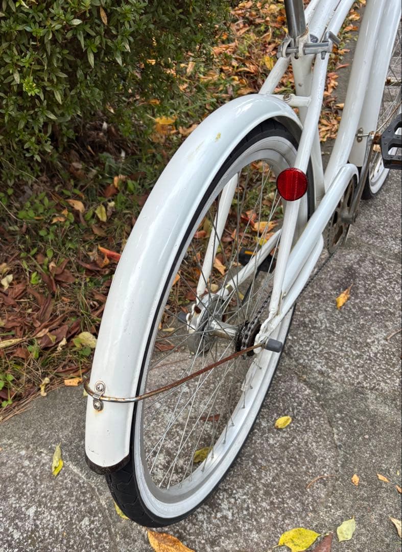 カリフォルニアスタイル ビーチクルーザー 26インチ ホワイト引取り限定