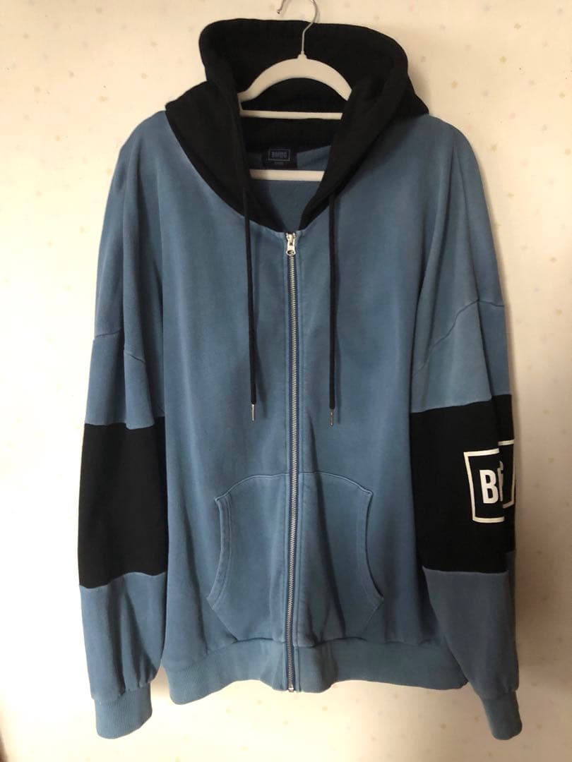 BMSGツートンジップパーカー BLUE OVERサイズ