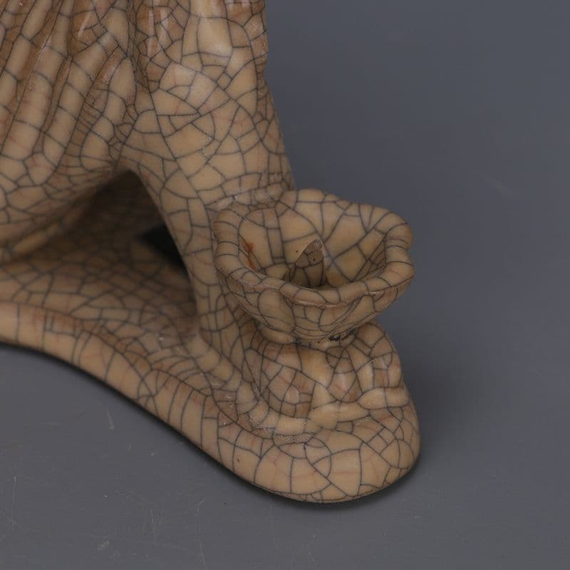 哥窯金糸鉄線神獣熊尊  置物  工芸品  美術品