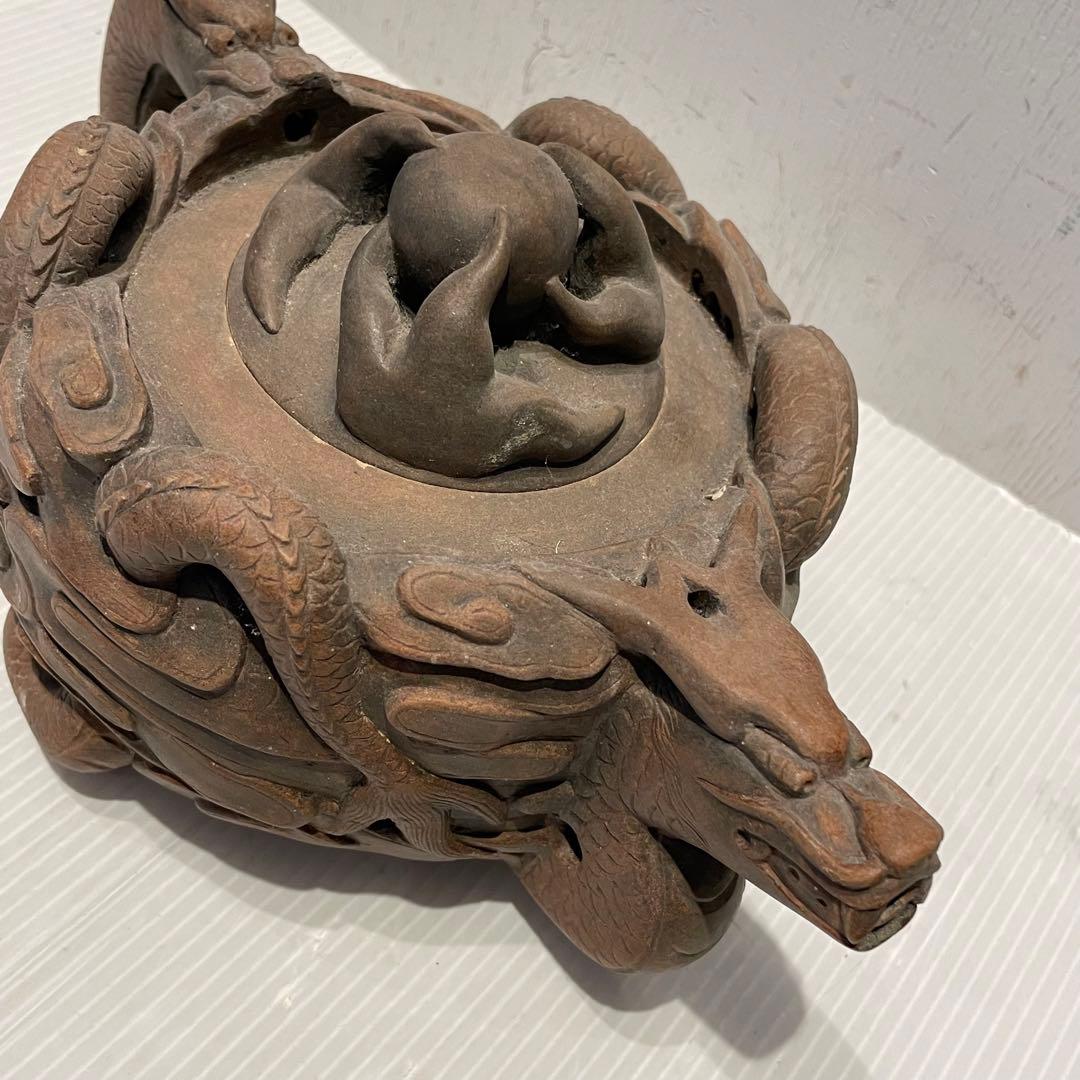 中国土産　急須　中国宜興 魚化龍　中国茶器　年代物　一点もの　アンティーク