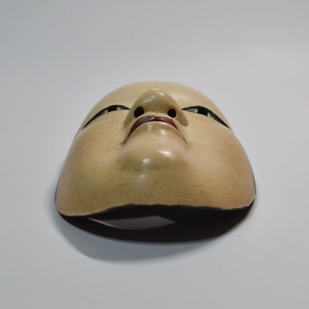 能面 小面 人間国宝長沢氏春作 能面袋付き 美品 希少(G14)