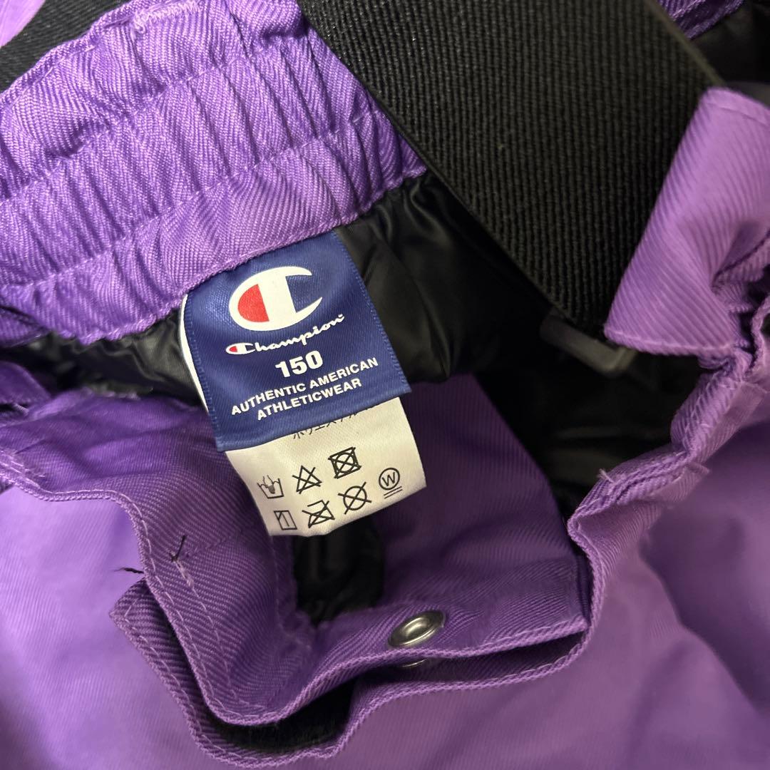 新品　チャンピオン　スキーウェア　スノボウェア　紫　パープル　上下　150cm